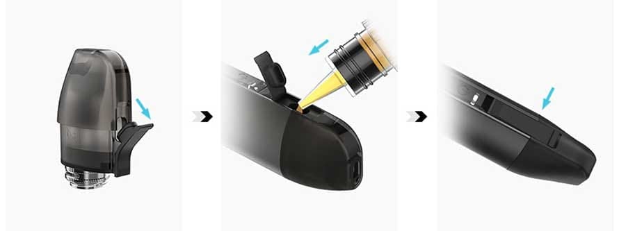 Ricarica del liquido nella Justfog QPod