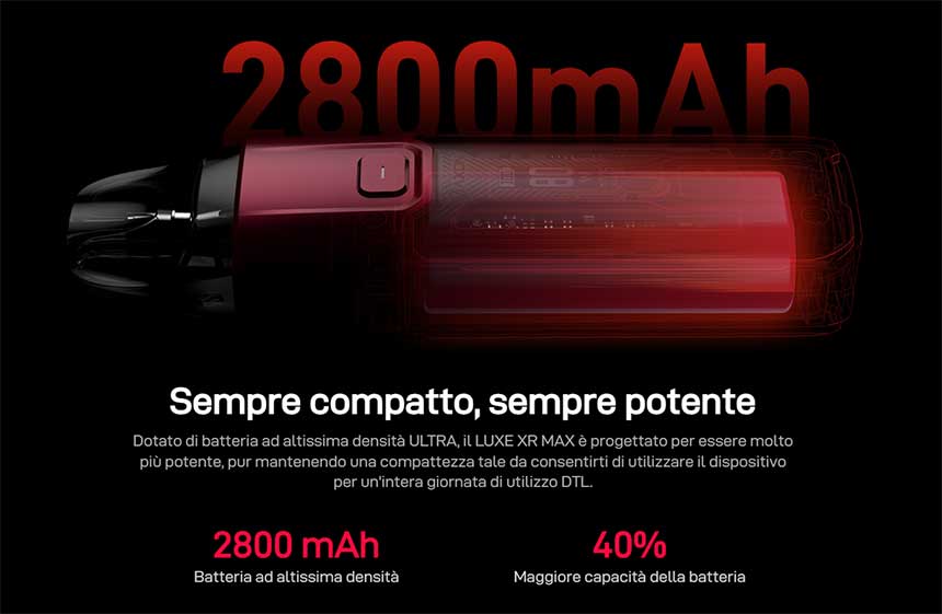 Luxe XR MAX Vaporesso sigaretta elettronica con batteria integrata da 2800mAh