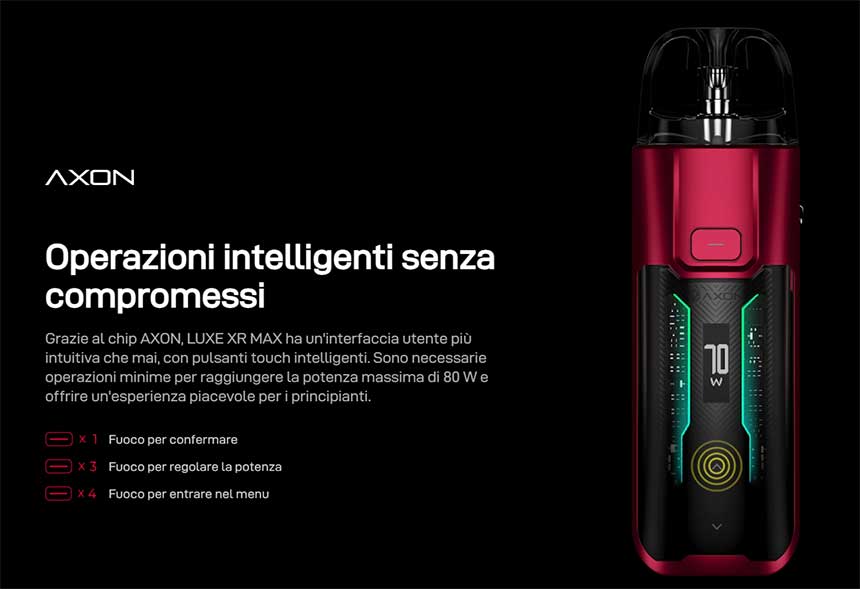 Luxe XR MAX Vaporesso sigaretta elettronica con interfaccia intuitiva