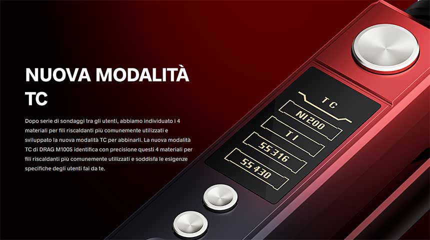 Drag M100S Voopoo Box Mod nuova modalità TC