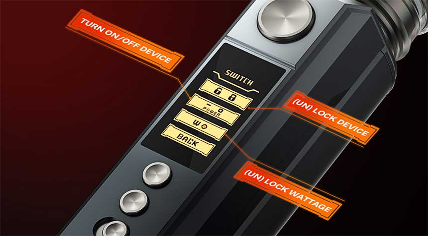 Drag M100S Voopoo Box Mod settings