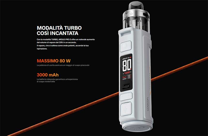 Voopoo Argus Pro 2 sigaretta elettronica potenza massima e batteria integrata