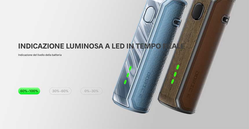 Voopoo Doric E Pod Mod indicatori LED batteria
