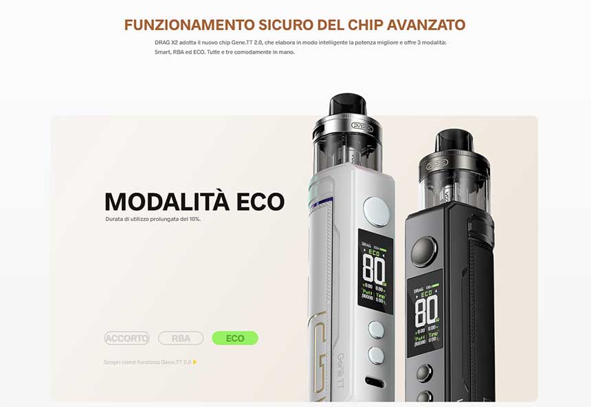 Voopoo Drag X2 sigaretta elettronica modalità di svapo