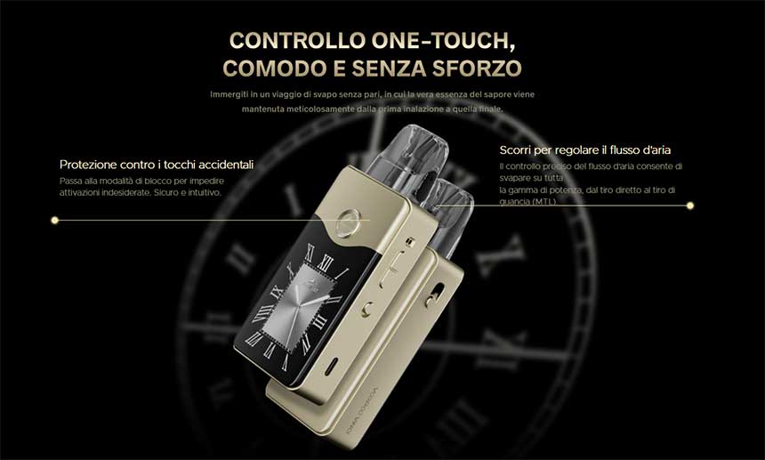 Vinci E120 Voopoo Pod Kit 4500mAh 120W modalità di blocco e airflow