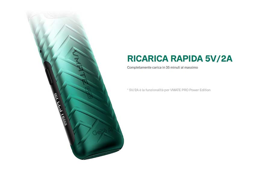 Voopoo Vmate PRO ricarica rapida
